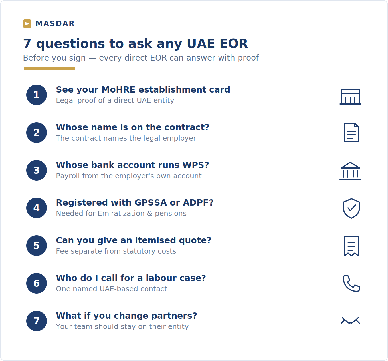 7 questions to ask any UAE EOR 7 questions to ask any best employer of record UAE provider before signing
