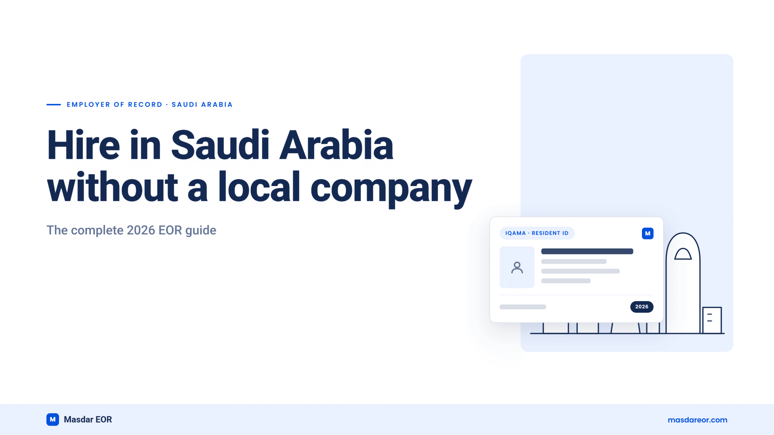 Guide cover: how to hire employees in Saudi Arabia without a local company using an Employer of Record, 2026